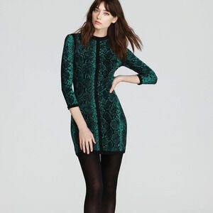 Juicy Couture Snake Print 3/4 Sleeve Mini Short Dress Womens Small Work Cocktail